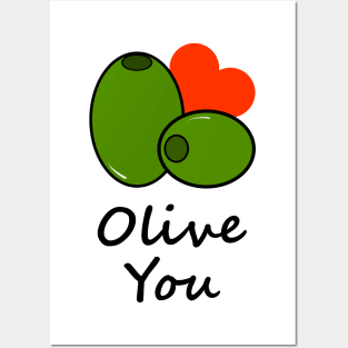 Olive You Saying Olives Symbol Shirt Design Gift Posters and Art